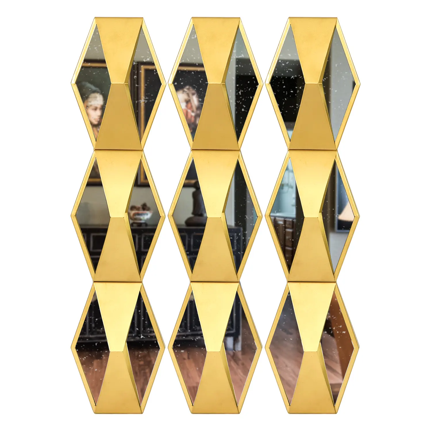 Custom Gold DIY Mirrors Home Decor Luxury Small Living Room Decoration Wall Decor Mirror