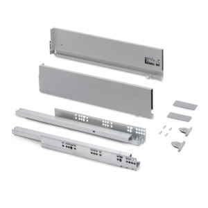 EMUCA 3185425 moderno cassetto esterno 131mm regolazione altezza 40kg capacità 450mm profondità acciaio verniciato alluminio per mobili - Product Image 1