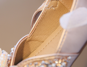 Zapatos de princesa para niños, zapatos de boda para fiesta con purpurina para niñas, zapatos planos de Ballet para niños pequeños a la moda, zapatos informales de cuero para niños - Product Image 5