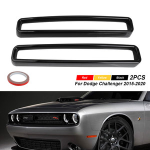 วงแหวนตกแต่งกระจังหน้า ABS สีดำ สำหรับ Dodge Challenger ปี 15-20 พร้อมเทป 3M - Product Image 3
