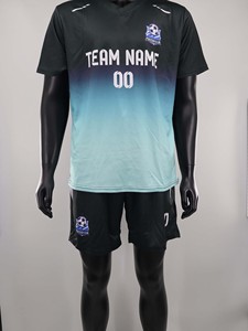 أطقم ملابس رياضية لكرة القدم برقبة على شكل V قابلة للتخصيص بالاسم والرقم والشعار من بوليستر 100%، مطبوعة بتقنية النقل الحراري، مسامية وسريعة الجفاف، خدمة OEM - Product Image 4