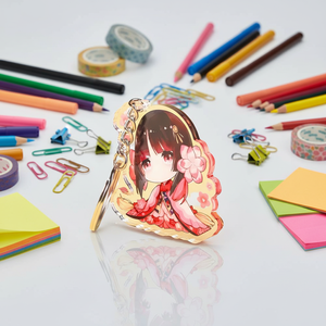 Custom Printed UV Printing Clear Epoxy Hologram Personalized Cute Anime Design Acrylic Keychain Bulk Wholesale