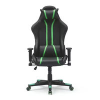 Chaise de jeu ergonomique pivotante moderne pour cadres, en cuir synthétique, accoudoirs réglables 2D chromés, base réglable en hauteur