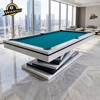 Table de billard commerciale moderne en chêne robuste avec ardoise Jiujiang épaisse et coussinets en caoutchouc de qualité supérieure, durable