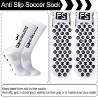 Chaussettes de football de haute qualité respirantes à revers antidérapantes avec matériau en élasthanne/nylon pour adultes