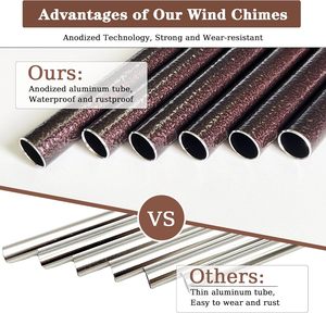 Carillons éoliens d'extérieur de style européen de 32 pouces, de haute qualité, imperméables, ornements de jardin en fer et aluminium, à fixation murale - Product Image 3