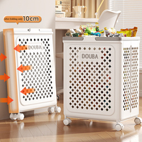 Chariot utilitaire, boîte de rangement, bacs, panier à linge, vêtements pour enfants, pliable, pliable, en plastique, roulant, mobile, avec roues