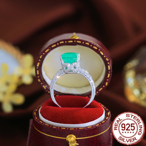 Anello in <span class=keywords><strong>Argento</strong></span> Sterling S925 Stile Brasiliano con Imitazione di Tormalina Paraiba e Zirconi Cubici, Forma Ovale per Donne e Ragazze - Product Image 5