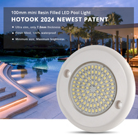 HOTOOK Tuya lampu LED bawah air Wifi, lampu LED kolam renang Super tipis Mini 12V RGBW IP68 tahan air Resin isi PC