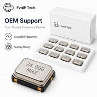 Resonador de Cristal de Cuarzo Industrial SMD de 24MHz, 20pF, 30ppm, Bajo ESR, Frecuencia Verificada, Módulos de Control IoT de Montaje Superficial