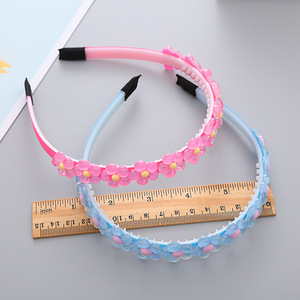 كوريا عصابة رأس صغيرة مزينة بالزهور للفتيات والرضع عصابات شعر بلاستيكية - Product Image 3