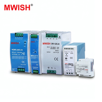 Alimentation sur rail DIN MWISH NDR DR MDR 15W-480W 12V 24V 48V à découpage avec protection PFC pour armoire de commande PLC HMI