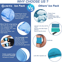 Pack de glace réutilisable pour genoux, Pack de Gel de glace chaude et froide pour la thérapie du genou, pour les douleurs musculaires