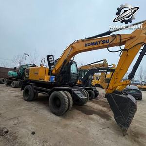 Excavadora usada Komatsu PC150 de 15 toneladas, marca japonesa, con motor Cummins, excavadora de ruedas, segunda mano, tipo crawler mediano, procedente de Japón. - Product Image 2