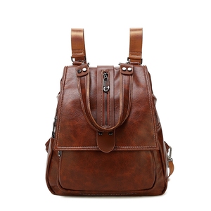 Wholesale 2024 Hot Popular High Quality Genuine Leather Knapsack New Design Brand Custom Vintage <strong>Brown</strong> <strong>Backpack</strong> for Ladies - Product Image 4