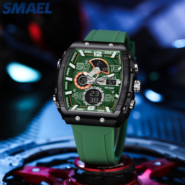 SMAEL 8109 Fashion Sport Analog Watch with Luminous Week Display Water Resistant & Alarm for Men Teenager