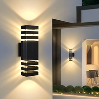 Lámparas de Pared LED/Apliques de Pared para Exterior Patio Escalera, Impermeables IP44, E27, con Fuente de Luz Cálida Incluida, Iluminación Ascendente y Descendente