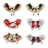 Zoyi Pet Nouvelle Bandana de Noël en Dentelle Réglable pour Animaux de Compagnie, Accessoire Festif pour Collier de Chat et Chien de Petite et Moyenne Taille, Décoration de Fêtes