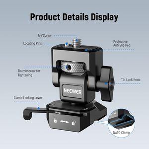 Montaje de <span class=keywords><strong>monitor</strong></span> de cámara Neewer con abrazadera QR NATO, tornillo de 1/4 "para <span class=keywords><strong>monitor</strong></span> de campo de <span class=keywords><strong>5</strong></span>" y 7 "Compatible con <span class=keywords><strong>Atomos</strong></span> Ninja V, 360 - Product Image 2