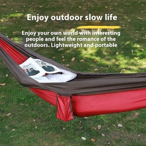 Hamaca Portátil Antivuelco para Acampar, Individual o Doble, de Tela de Paracaídas, con Mosquitera Colgante de Nailon, Ideal para Viajes - Product Image 1