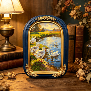 Marco de Fotos Ovalado de Resina Estilo Provincial Francés Vintage, con Bisagras, Ecológico, Resistente a los Rayos UV, Decoración Familiar <span class=keywords><strong>para</strong></span> Sala de Estar - Product Image 4