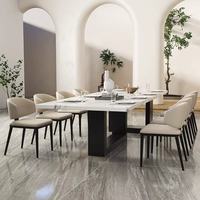 Ensemble de table à manger moderne de luxe royal, 3 mètres, 10 personnes, table rectangulaire longue en marbre naturel Calacatta, carrelage en céramique, meubles pour la maison
