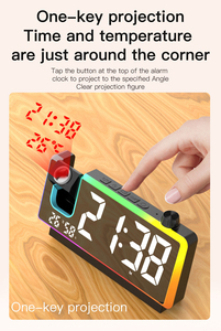 LED Screen Multifunctional Projection <b>Clock</b> <b>Table</b> Color LED Alarm <b>Clock</b> With RGB Light for Children's Wake-up - Product Image 4