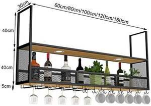 Porte-bouteilles mural, support de bouteilles suspendu au <span class=keywords><strong>plafond</strong></span>, étagères flottantes en bois pour la décoration de la maison - Product Image 5
