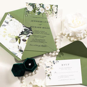 Invitations et cartes de luxe pour mariage, anniversaire et remise de diplôme, cartes cadeaux personnalisées écologiques en papier pour fêtes avec enveloppe - Product Image 3