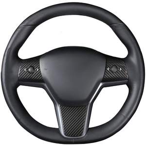 Cubierta Decorativa para Volante de Alta Calidad para Tesla Model 3/Y, Accesorios Decorativos (Fibra de Carbono Brillante), Accesorios para Automóviles - Product Image 2