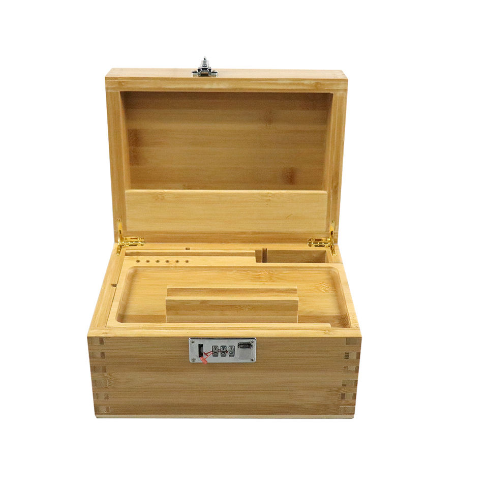 Wholesale Bamboo Wooden Hash Stash Box with Rolling Tray Smell Proof ...