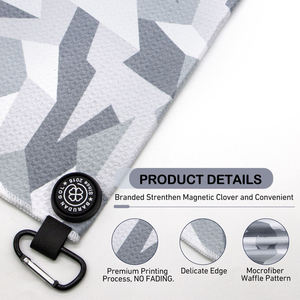 Toalla de Golf de Diseño Personalizado con Clip Magnético, Toalla de Golf Magnética de Microfibra, Toalla de Golf con Logotipo Personalizado - Product Image 3