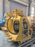 Godet de criblage rotatif vibrant pour excavatrice, godet de criblage hydraulique pour travaux de construction