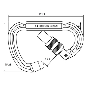 Mosquetón de aluminio con llave en forma de pera, HMS - Product Image 2