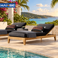 Ensemble de canapés de jardin en teck massif personnalisable, mobilier d'extérieur de qualité commerciale pour hôtel, complexe hôtelier, grand projet