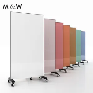 Chinese magnetic force erasable movable glass partition writing board for office