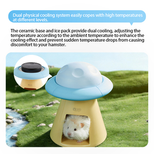 <span class=keywords><strong>Yee</strong></span> Hamster - <span class=keywords><strong>Casa</strong></span> de Verano Grande de Cerámica con Caja de Hielo para Hámsteres Sirios, Enanos y Mascotas Pequeñas - Product Image 2