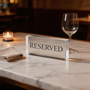 Reserved <b>Acrylic</b> Table Sign Clear Glass <b>Block</b> Modern Desktop Decoration Luxury Display - Product Image 1