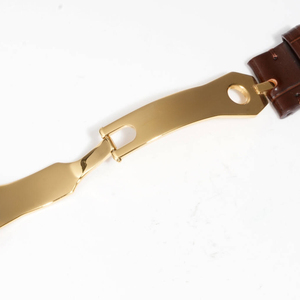Reloj de Alta Gama con Elegante Diseño para Negocios, Bisel Chapado en Oro de 18K, Correa de Cuero Genuino, Ideal para Cenas de Negocios - Product Image 6
