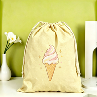 Sac cadeau écologique à motif de dessin animé avec cordon de serrage, pochette réutilisable polyvalente pour l'emballage de souvenirs et le rangement des articles quotidiens
