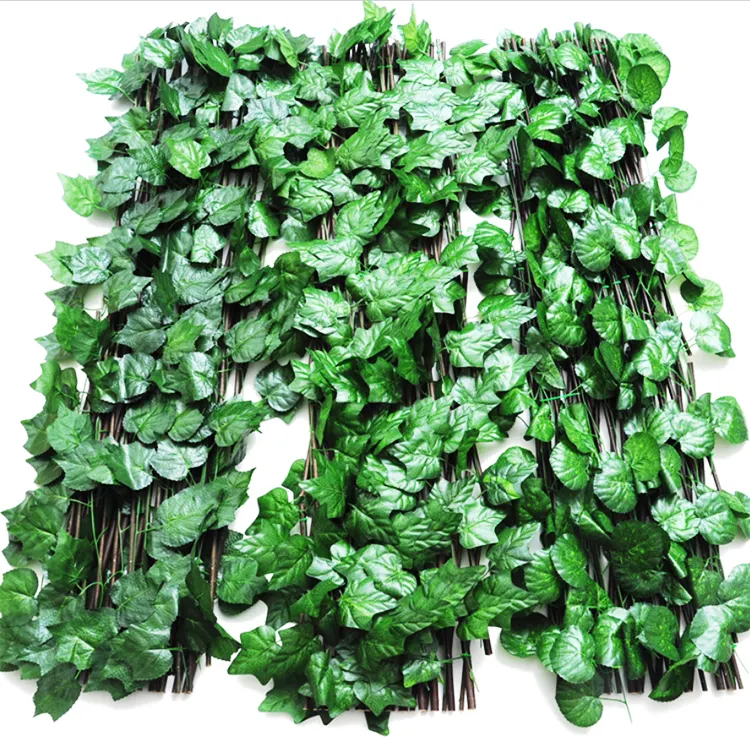 Layar Ivy Buatan Privasi, Teralis Dedalu Pagar Daun untuk Dekorasi Penutup Dinding Taman
