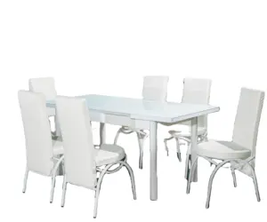 Erweiterbarer Tisch und 6 Stühle auf Ibiza von hoher Qualität in der Türkei hergestellt Bestseller europäisches Esstischset moderne Heimmöbel