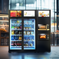 Distributeur Automatique Intelligent Micron pour Burgers, Sandwichs, Boîtes Repas et Pizzas avec Lecteur de Carte et Four à Micro-ondes pour Chauffage