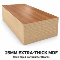Panneau MDF haute densité de 25 mm d'épaisseur, panneau de fibres à haute résistance pour plateau de table et comptoir de bar