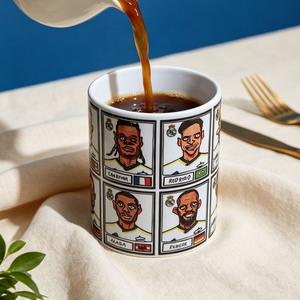 Taza con caricatura divertida de jugadores del Real Madrid FC, Bellingham Modric Vinicius 360 °   Taza de Café de Cerámica con Diseño, 11 oz, Regalo para Fanáticos del Fútbol - Product Image 6