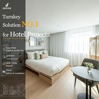 Ensembles de meubles d'hôtel personnalisés au design moderne, meubles d'appartement, panneaux en bois massif, lit de chambre à coucher, meubles de chambre à coucher pour hôtel 5 étoiles