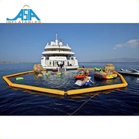 Aufblasbare Schwimmumrandung Riesiger Aufblasbarer Einhorn-Pool-Float Schwimmring mit Vollnetz Schwimmbecken-Zaun Super-Yacht