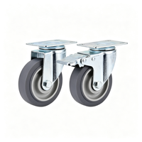 Roue universelle silencieuse en nylon pour chariot, panier de transport, lit médical, avec vis M12, côté carré, frein, roulement aérospatial, anti-vibration