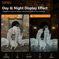 Statues religieuses chrétiennes TOPREX, figurines de la Nativité 3D LED, ensemble de crèches, décorations chrétiennes extérieures de grande taille 2M, 2.5M, 3M