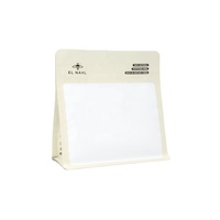 Sachet d'emballage en kraft direct usine pour aliments, snacks, noix, biscuits, grains de café, avec fermeture à glissière latérale à 8 côtés, fond plat laminé